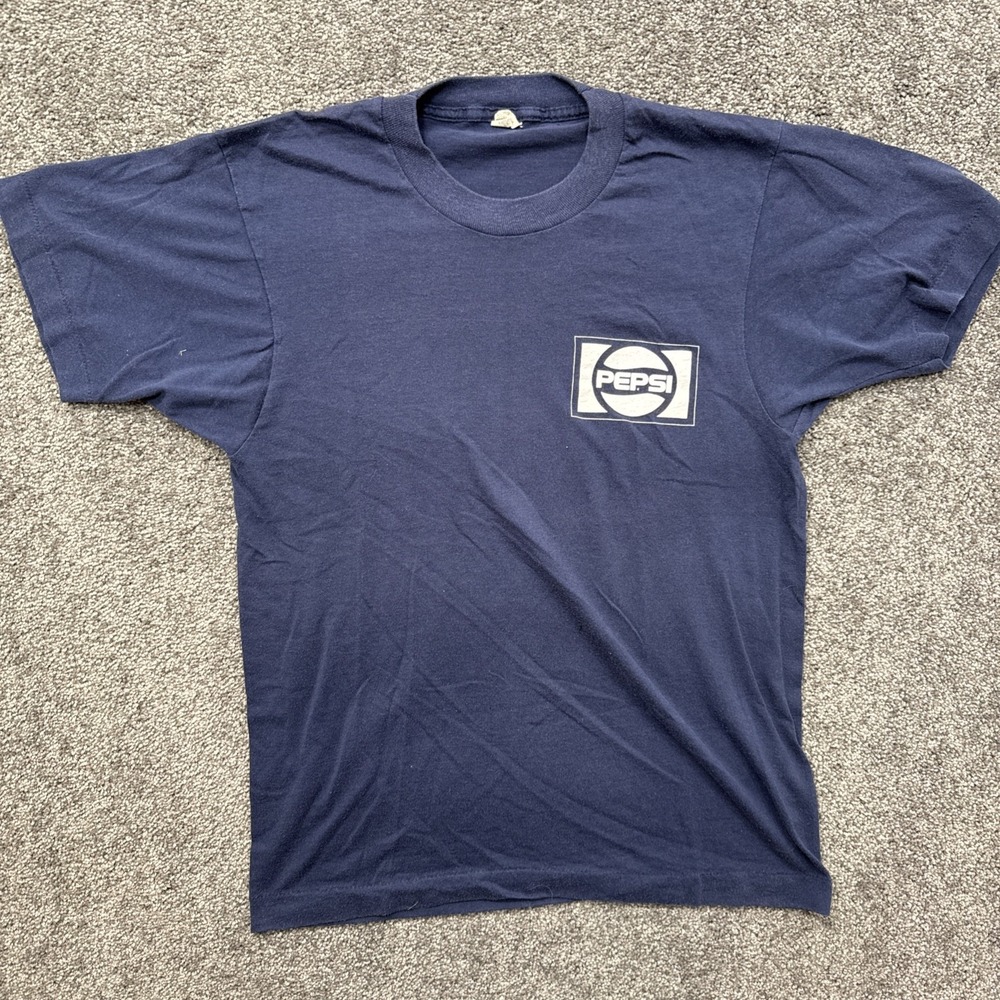VTG Mens M Screen Stars Pepsi T Shirt Crewneck Single Stitch Made in USA 50/50